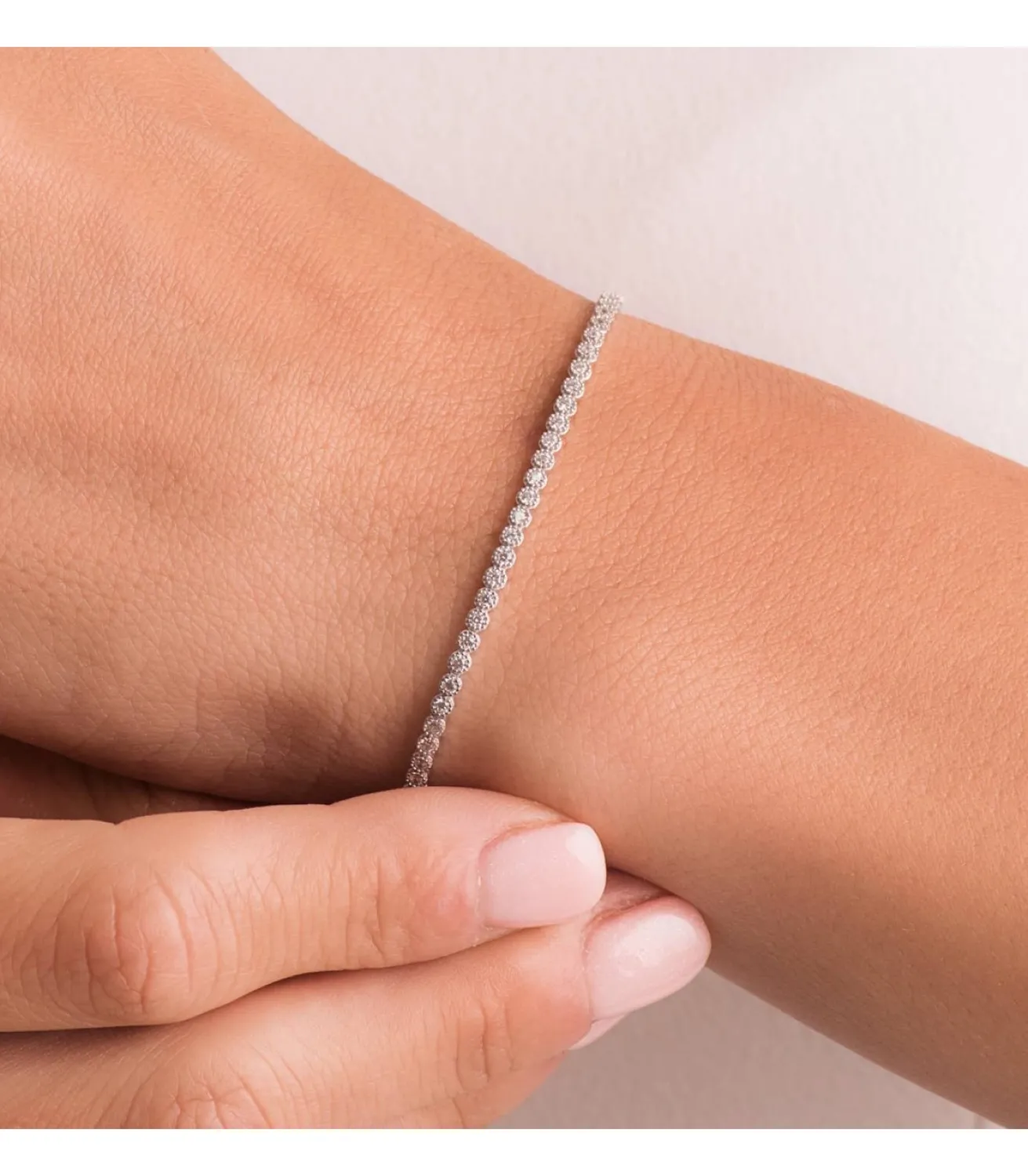 Pulsera Riviere Novia Brigitte Oro Blanco 18K<Alda Joyeros Fashion