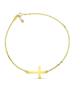 Pulsera Tobillera Oro 18K Cruz<Alda Joyeros Discount