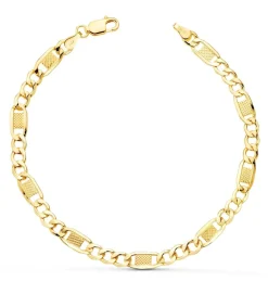 Pulsera 3X1 Tallada Oro Amarillo 18K 19 Cm<Alda Joyeros Shop