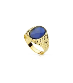 Sello Caballero Fabrizio Espinela Azul 18 Ktes<Alda Joyeros Online