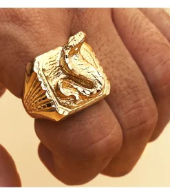 Sello De Hombre Serpiente Oro Amarillo 18K<Alda Joyeros New