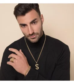 Sello Dolar Hombre De Oro Amarillo 18K<Alda Joyeros Online