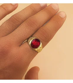Sello Hombre Elias Oro Amarillo 18K Rojo<Alda Joyeros New