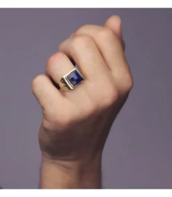 Sello Hombre Ezequiel Oro Amarillo 18K Azul<Alda Joyeros Best Sale