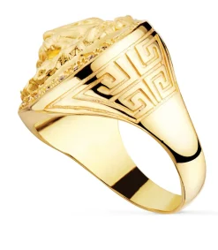 Sello Hombre Leon Greca Oro Amarillo 18 K<Alda Joyeros Hot