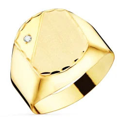 Sello Oro Hombre Alan 18K Circonita<Alda Joyeros Online