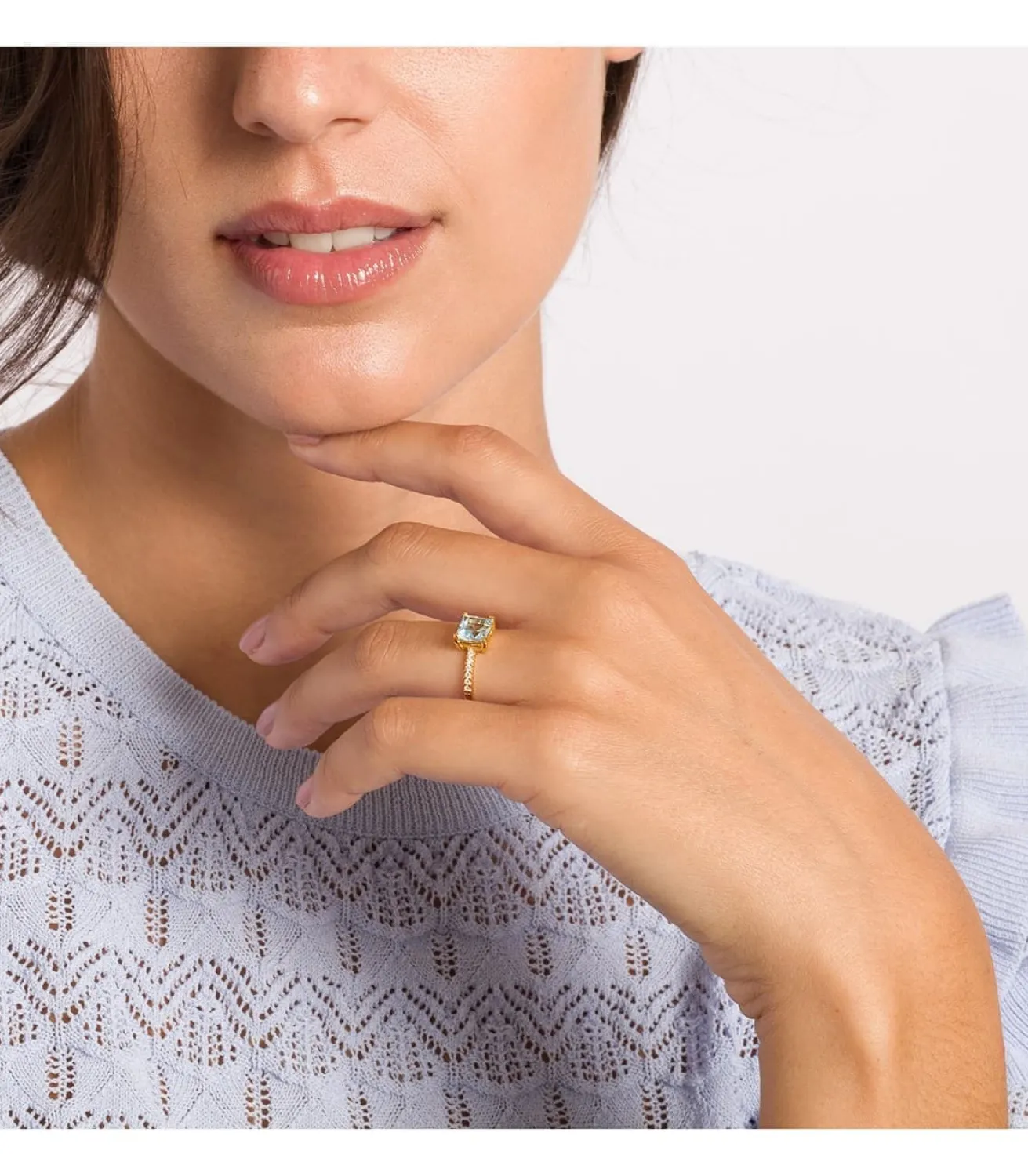 Sortija Mineral Oro Amarillo 18K Topacio Azul<Alda Joyeros Online