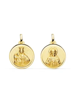 V. Carmen Y C. Jesus Oro 18K Escapulario Bisel 18Mm<Alda Joyeros Flash Sale