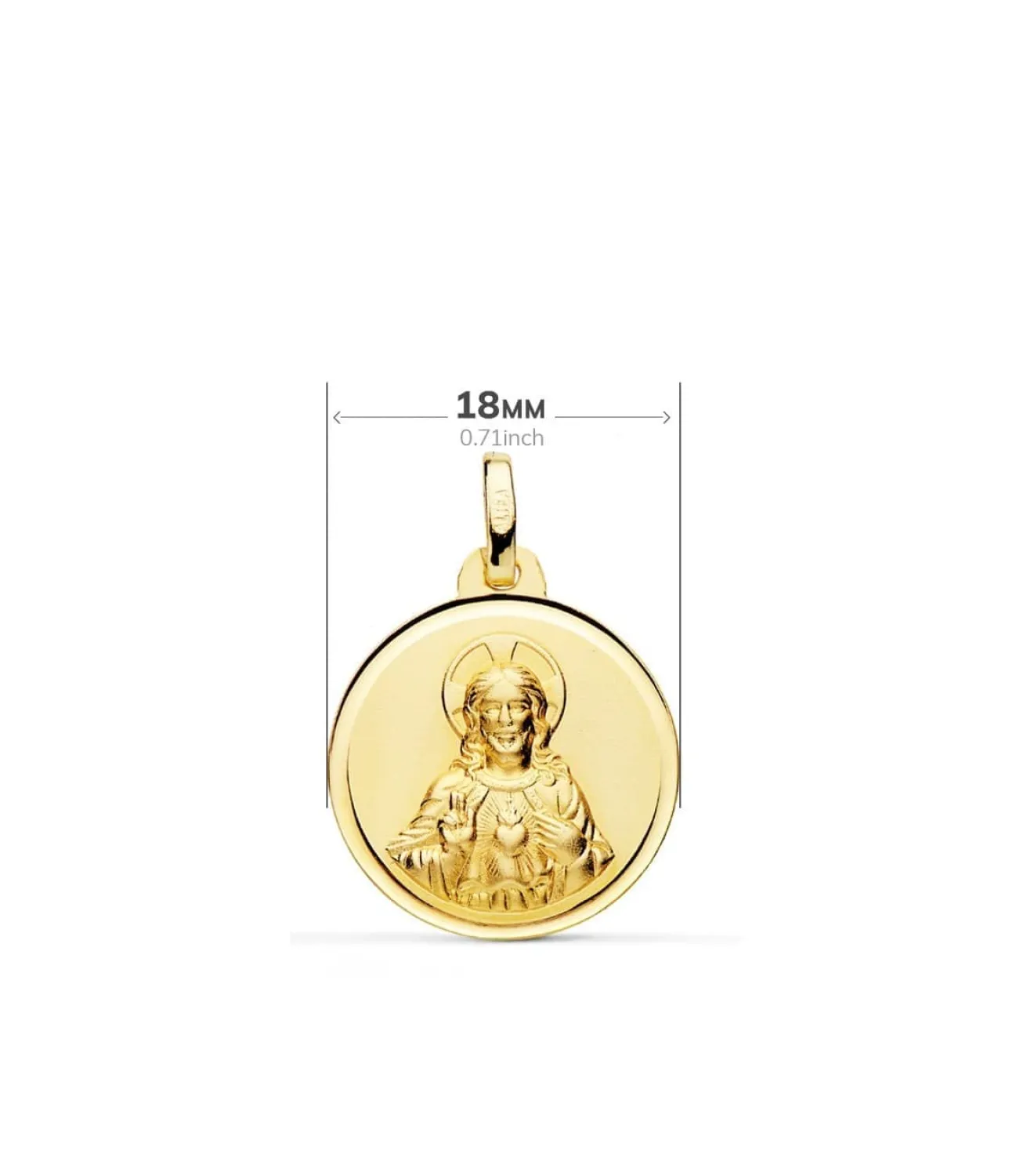 V. Carmen Y C. Jesus Oro 18K Escapulario Bisel 18Mm<Alda Joyeros Flash Sale