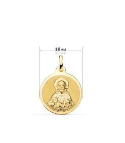 V. Carmen Y C. Jesus Oro 18K Escapulario Brillo 18Mm<Alda Joyeros Fashion