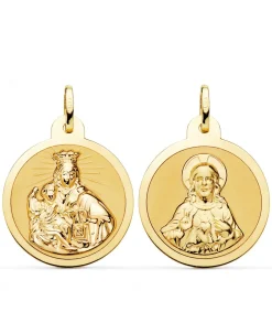 V. Carmen Y C. Jesus Oro 18K Escapulario Brillo 24Mm<Alda Joyeros Sale