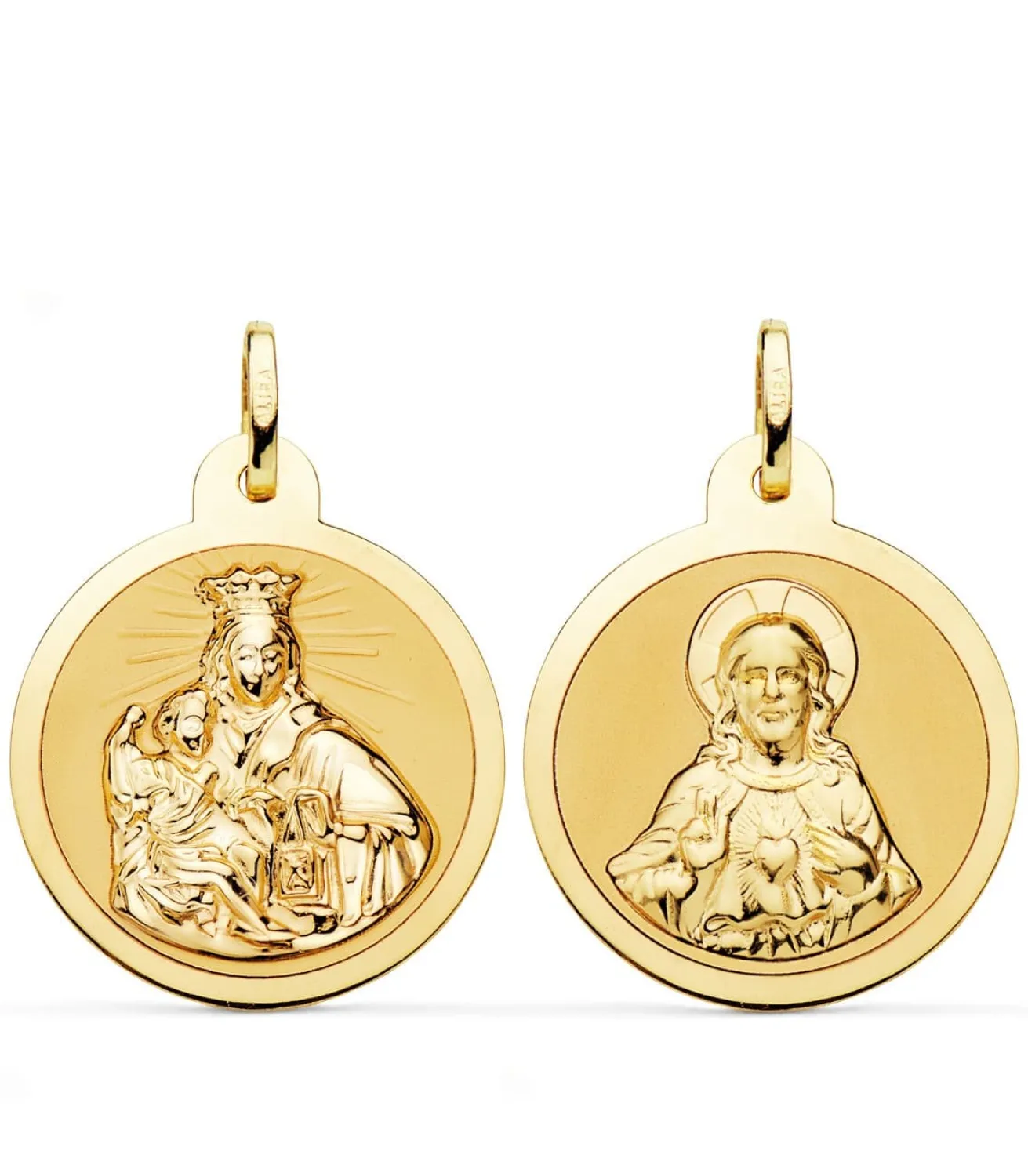 V. Carmen Y C. Jesus Oro 18K Escapulario Brillo 24Mm<Alda Joyeros Sale