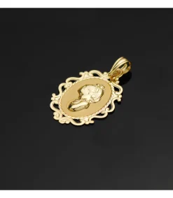 Virgen Niña Cerco Oro Amarillo 18K 23Mm Rezo<Alda Joyeros Flash Sale